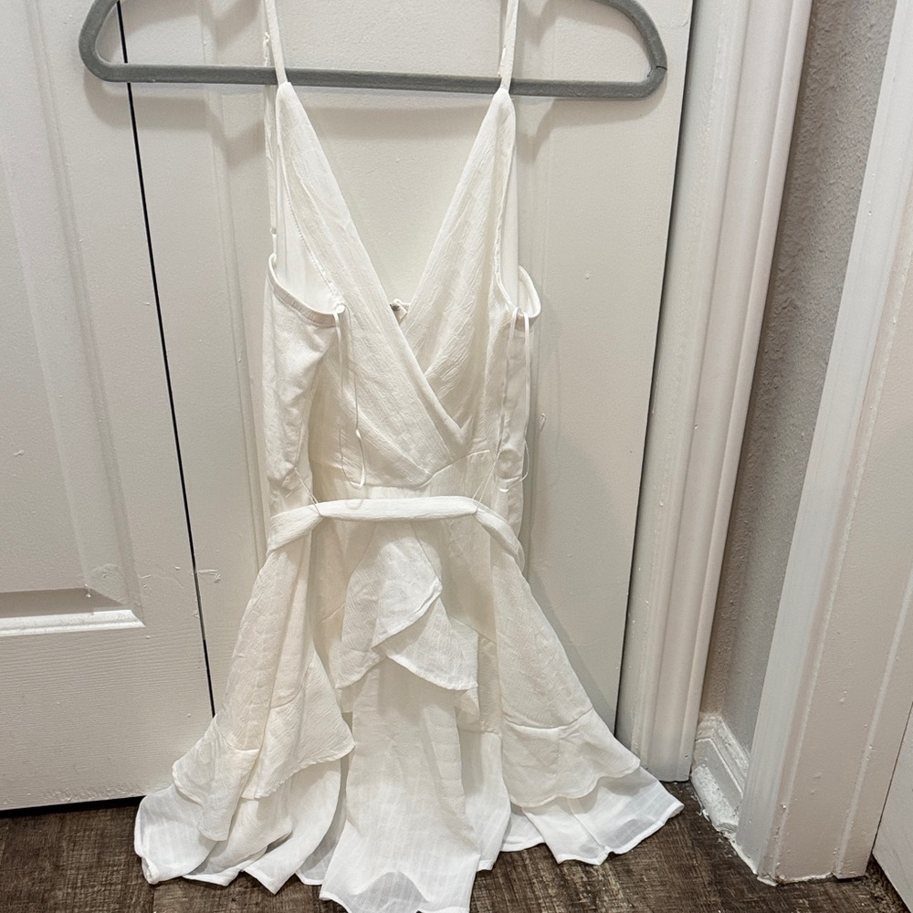 Blue Rain Ivory Wrap Dress